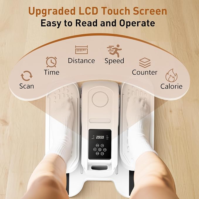 Under Desk Elliptical Exercise Machine, Elliptical Leg Exerciser as Seen on TV, 12 Speeds Leg Exerciser While Sitting for Seniors, Electric Seated Foot Pedal Exerciser for Home Gift for Women