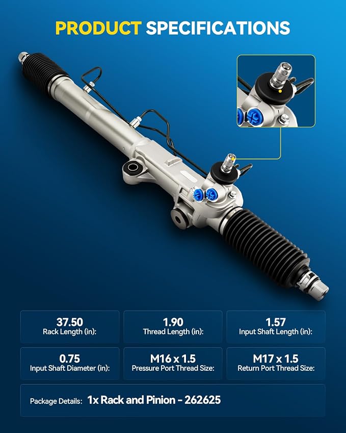 PHILTOP Power Steering Rack and Pinion for 96-04 Tacoma, 96-02 4Runner | No.4420035013, 4425035041, 4425035042, 4425035040, 262625, 4550339075