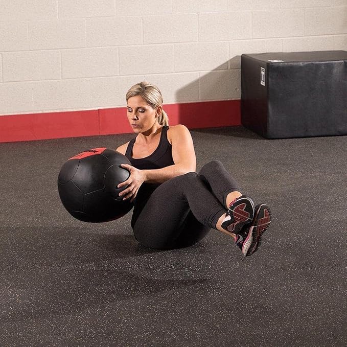 Body-Solid Tools (BSTSMB) Soft Shell Medicine Ball – Non Bouncing Wall Balls for Strength Training, Weight Loss Workout, Core Exercise and Home Gym Fitness, Black, 6-30lbs Weight