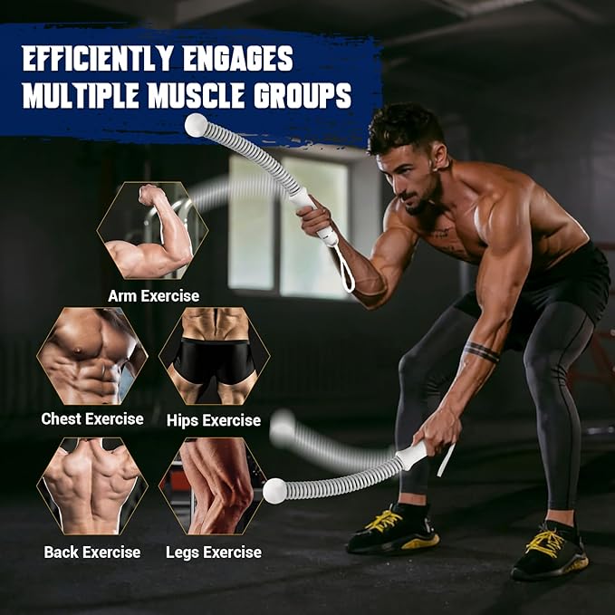 Weighted Ropeless Battle Rope for Home Gym, with Grip Strengthener & Poster | Portable Cordless Battle Rope with Storage Bag for HIIT, Strength, High Calorie Burn & Quiet Cardio Training Men & Women(2PC)