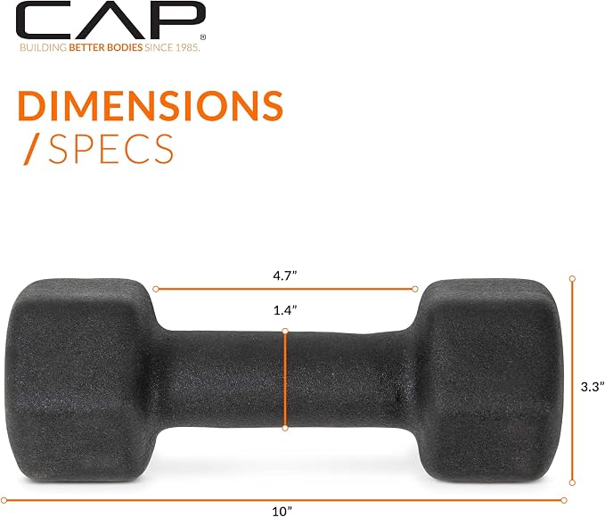 CAP Barbell Neoprene Dumbbell Weights Pairs & Sets | Black