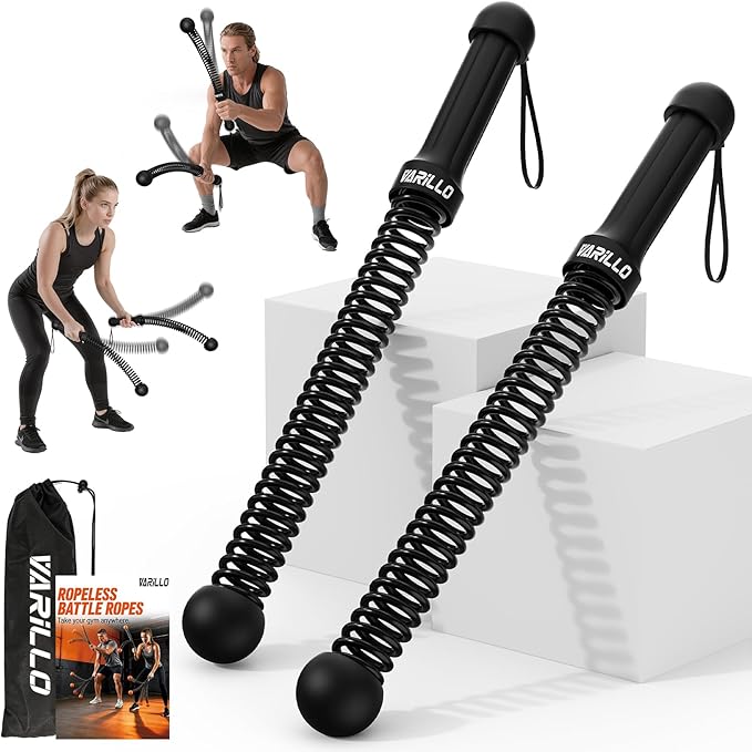 Ropeless Battle Ropes for Home Gym, Portable Cordless Weighted Battle Rope | Storage Bag, Weighted Battle Rope for High Calorie Burn, Men & Women Fitness Equipment, HIIT & Low-Impact Aerobic Training