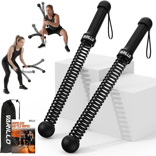 Ropeless Battle Ropes for Home Gym, Portable Cordless Weighted Battle Rope | Storage Bag, Weighted Battle Rope for High Calorie Burn, Men & Women Fitness Equipment, HIIT & Low-Impact Aerobic Training