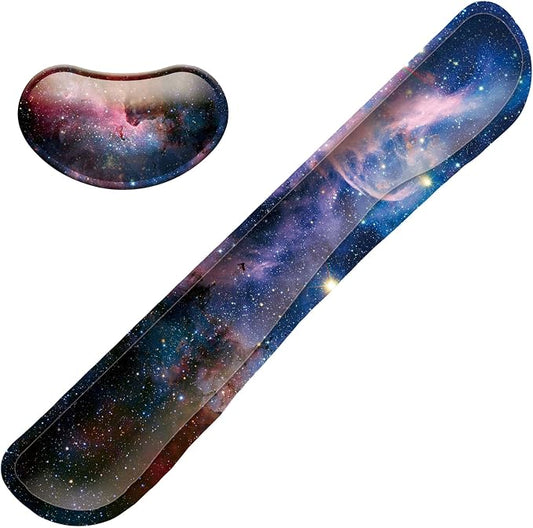 Keyboard Wrist Rest Mouse Wrist Support Set, Memory Foam Wrist Rest Pad for Computer Laptop Keyboard Mouse, Ergonomic Wrist Cushion Support for Typing Pain Relief, Gaming Home Office, Starry Sky