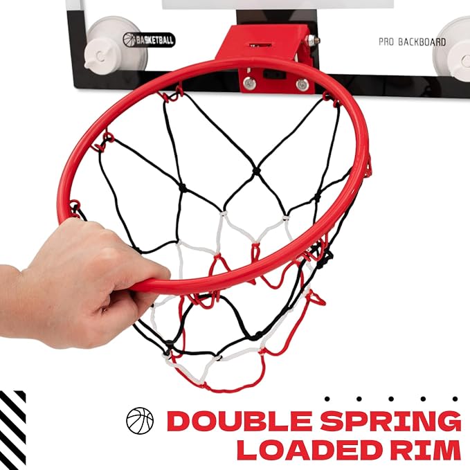 Indoor Mini Basketball Hoops with Powerful Suction Cups for Window and Wall | Wall Mounted Basketball Hoops, Basketball Backboard for Bedroom Office Dorm Room, Outdoor Toy Gifts for Kids and Adults