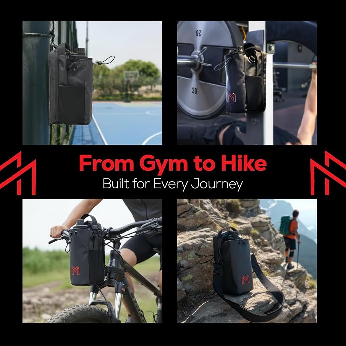 Small Magnetic Gym Bag Bundle, Water Bottle Holder, Sling Bag for Men Women