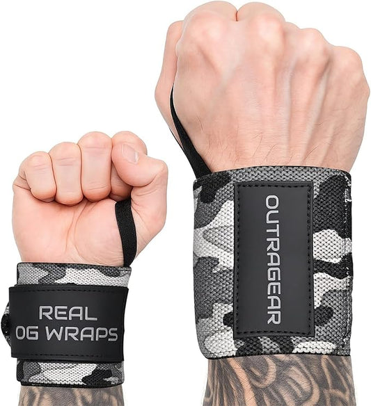 18" OG-Grade Wrist Wraps for Weightlifting – Heavy Duty Wrist Support with Thumb Loop & Lockdown Strap – Wrist Straps for Powerlifting, Bench Press & Gym Training