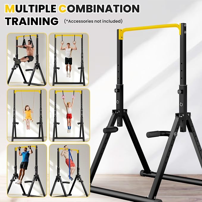 DOBESTS Power Tower Pull Up Bar Free Standing, Foldable Pull Up Station