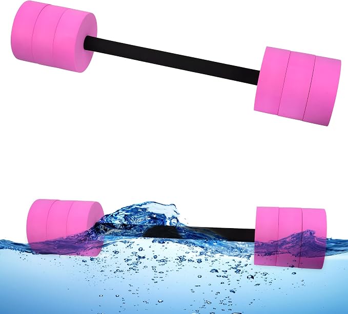 Hikeen Aquatic Exercise Dumbbells Water Dumbbell Pool Resistance Aquatic Fitness Barbells with 4 High-Density EVA Foam Pool Weights Dumbbells, for Water Aerobics Weight Loss