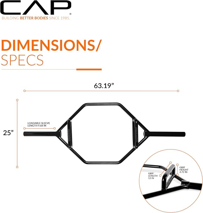 CAP Olympic Trap Bar | Heavy-Duty Hex Shrug & Deadlift Weight Bar