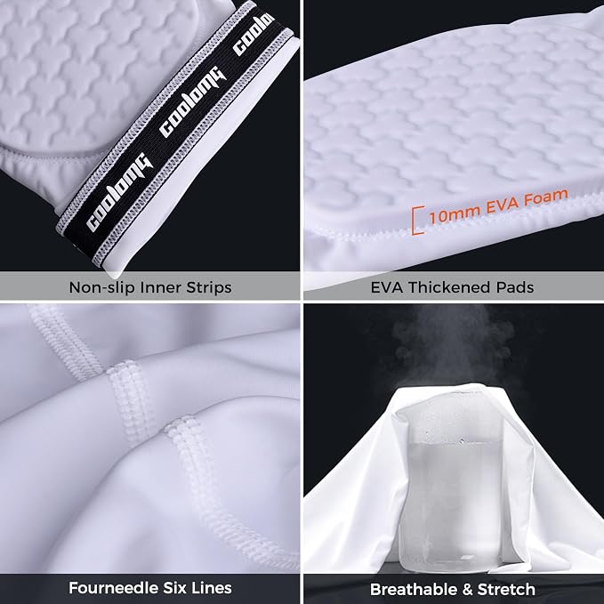 COOLOMG Padded Arm Sleeves Compression Elbow Pads for Volleyball Basketball Football Youth Kids Adult