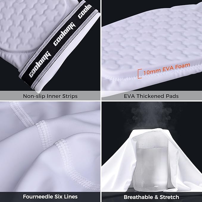 COOLOMG Padded Arm Sleeves Compression Elbow Pads for Volleyball Basketball Football Youth Kids Adult