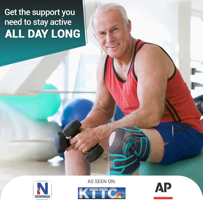 DR. BRACE ELITE Knee Brace with Side Stabilizers & Patella Gel Pads for Maximum Knee Pain Support and fast recovery for men and women-Please Check How To Size Video (Earth, X-Large)