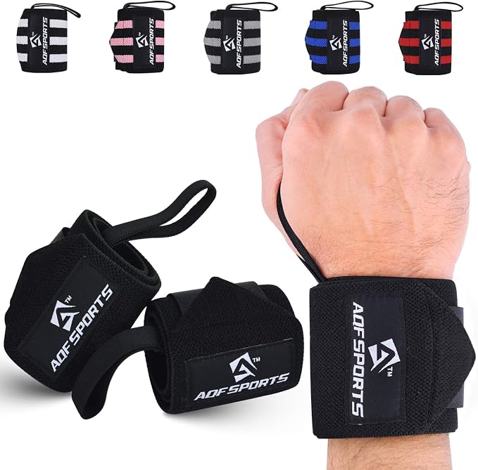 AQF Wrist Wraps for Weightlifting & Powerlifting, 18" USPA Approved (Pair)