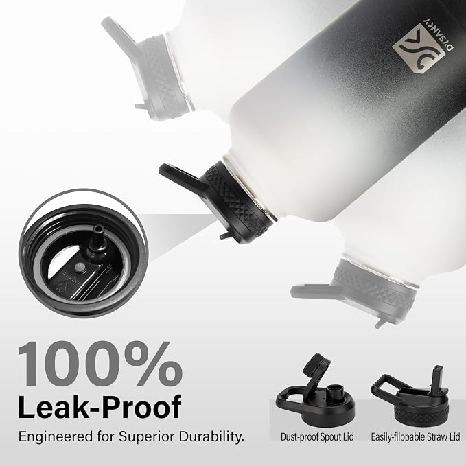 DYSANKY Insulated Water Bottle | Thickened Stainless Steel Vacuum Metal | Portable Sports Half Gallon Large Water Jug for Gym and Hiking with Straw, Carrier Bag, Handle Strap | BPA-Free 64 oz