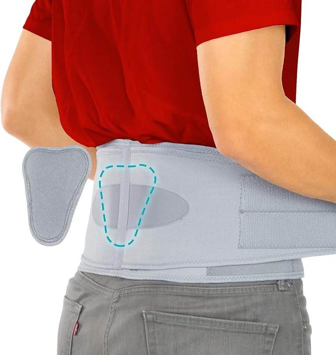 Vive Lower Back Support Brace for Men & Women - Dual Adjustable Lumbar Belt for Heavy Lifting, Herniated Disc, Sciatica, Scoliosis, & Thoracic Pain Relief - Compression Posture Device for Work or Home | For Heavy Lifting, Herniated Disc, Sciatica, Scol...