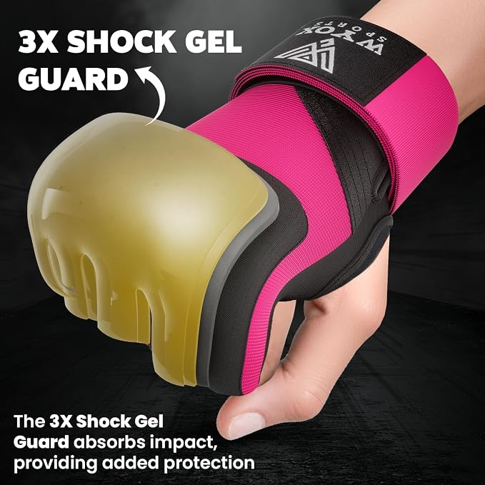WYOX Neoprene Gel Boxing Hand Wraps Inner Gloves for Men & Women – 80cm/31in Quick Wrist Strap, Padded Knuckle Protection, Fingerless MMA Muay Thai Kickboxing Wraps for Training & Martial Arts