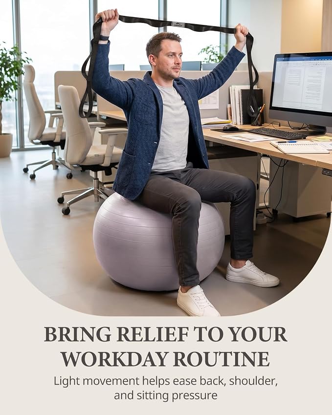 Trideer Exercise Ball, Stability Yoga Ball for Physical Therapy, Active Sitting, Pregnancy & Birth Labor Prep, Core Strength, Balance Training, Posture Improvement and Daily Stretching, 55/65/75cm