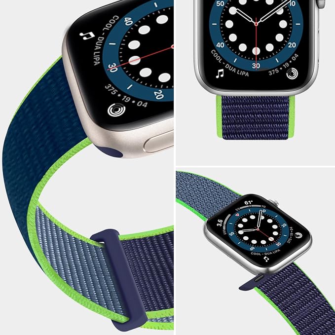 Sport Loop Nylon Band Compatible with Apple Watch Band 38mm 40mm 41mm 42mm 44mm 45mm 49mm Ultra 2 iWatch Series 9 8 7 6 SE 5 4 3 2 1 Strap, Fit for iPhone Watch Band Women Men Stretchy | Nylon Sport Loop Wristband Compatible with Apple Watch Ultra 2 38...