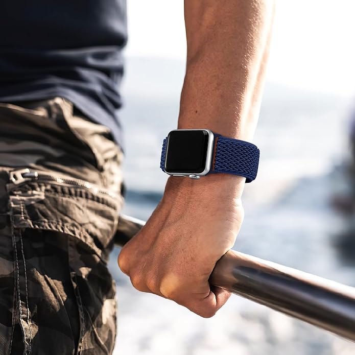 Lerobo Stretchy Nylon Solo Loop Band, Compatible with Apple Watch Series 11 10 9 8 7 6 5 4 3 SE3/2/1 Ultra3/2/1, Adjustable Strap for iwatch Band 44mm 45mm 46mm 49mm 42mm 40mm 41mm 38mm for Women Men