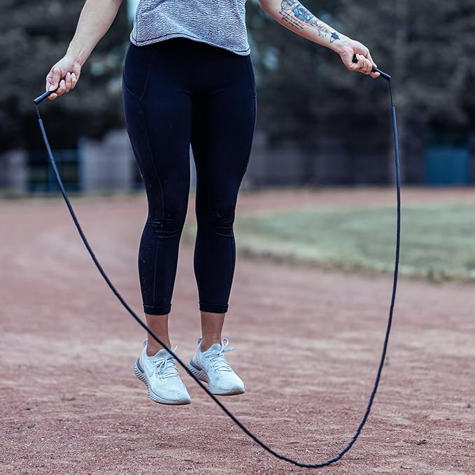Elite Jumps 1-inch Beaded Jump Rope, Adjustable Shatterproof | Durable adjustable beaded rope. Improves rhythm, speed and agility. For fitness and cardio.