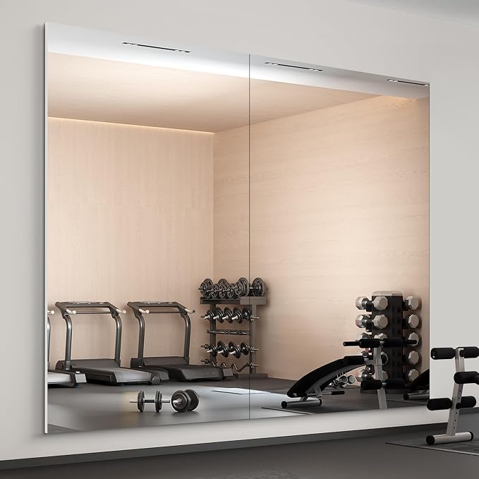 brisafe Gym Mirror, 71"x80" 2-Pack Shatterproof Nano Wall Mirror | Shatterproof Nano Safety Mirror, Lightweight, Reduces ER bills，True Reflection, for Gym & Dance