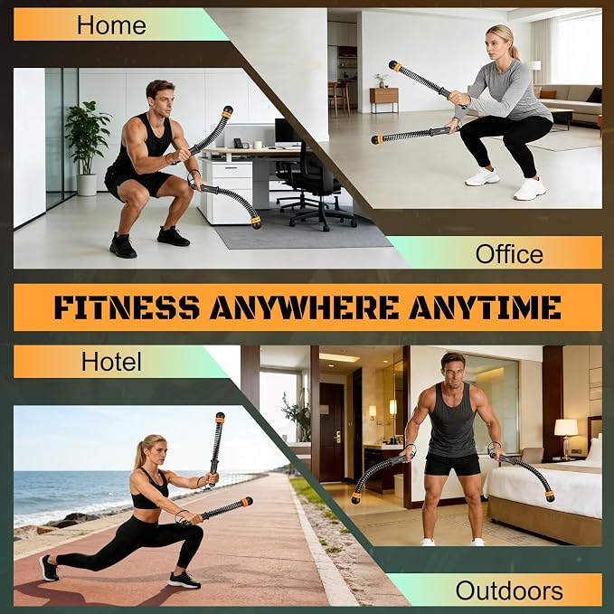 Cordless Battle Ropes, Adjustable Ropeless Battle Ropes for Home Gym | Portable Arm Fitness Equipment for Strength Training & Cardio, No Anchor Needed with Training Poster
