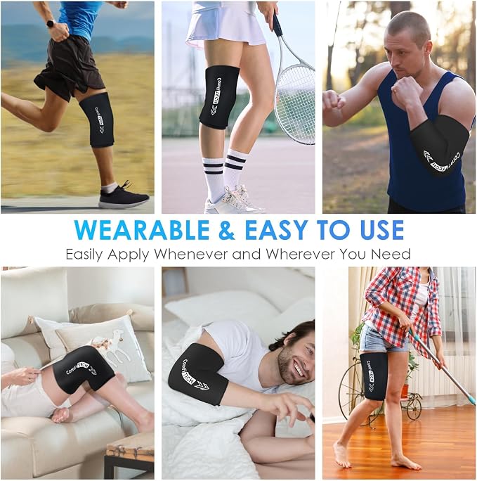 ComfiTECH Reusable Knee Ice Pack Wrap, Flexible Cold Gel Pack Sleeve, XL | Ice Gel Sleeve for Knee, Calf and Hamstring, Cold Compression for Soothing Meniscus Tear, Muscle Discomfort & Sports Recovery
