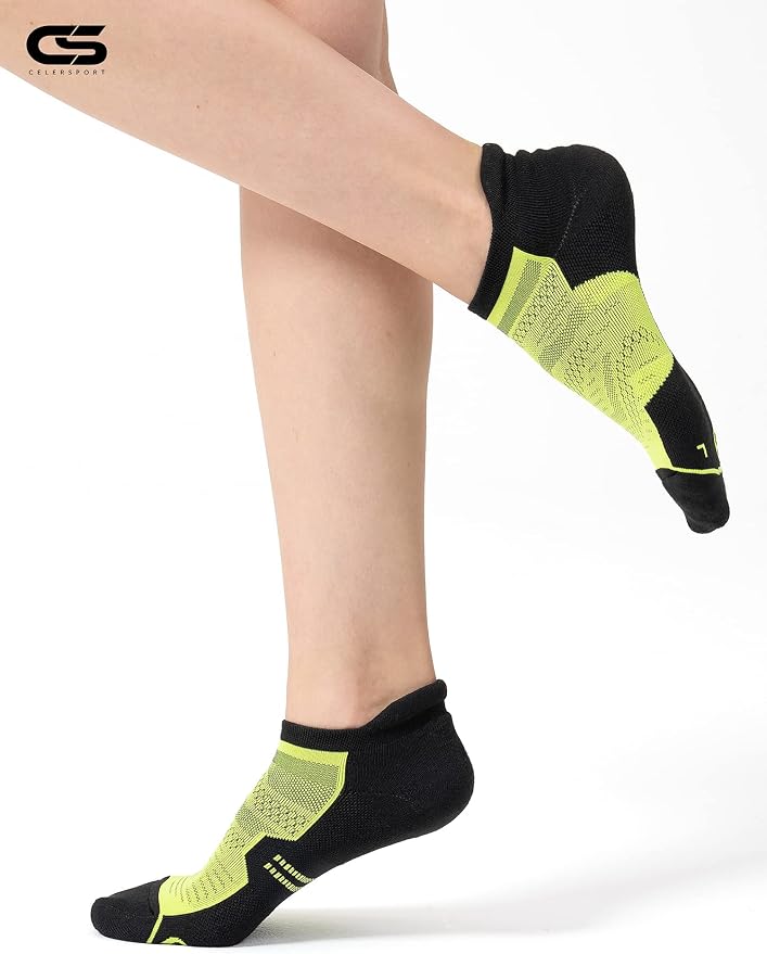 CS CELERSPORT 6 Pack Women's Ankle Running Socks Cushioned Low Cut Tab Athletic Socks