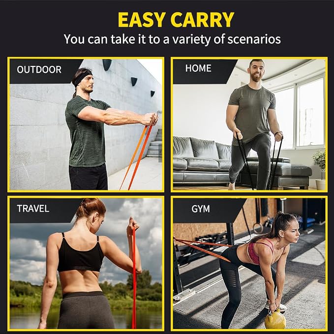 ROSAPOAR Resistance Band Pull up Band Fitness Exercise Bands Natural Latex for Workout Body Stretch Powerlifting Band Fitness Sport Training at Home/The Gym