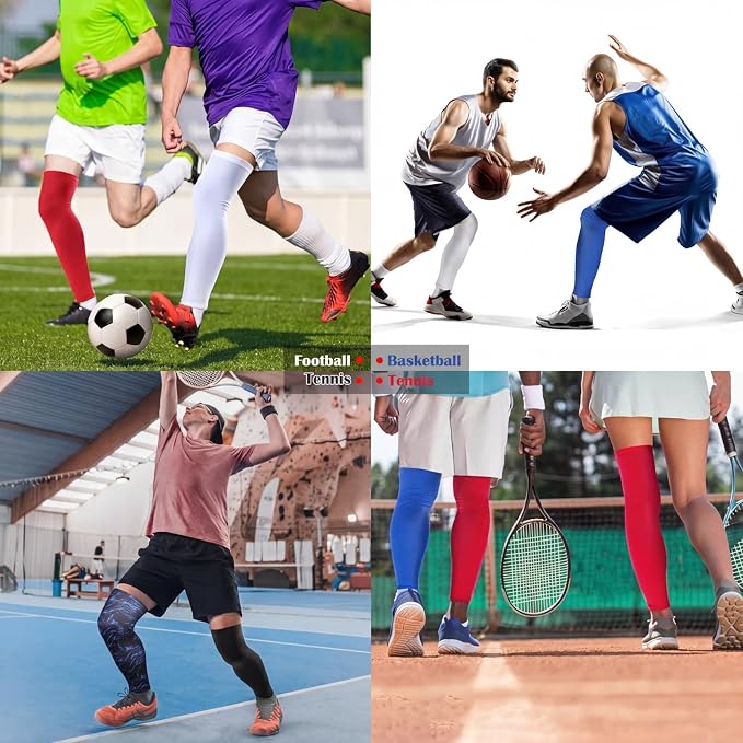 Tatuo Leg Sleeves Compression Long Knee Sleeve UV Protect for Men Women Sport Basketball Football
