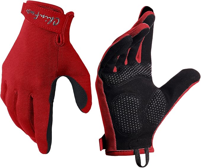 Full Finger Workout Gloves for Men, Full Palm Protection Deep | Breathable Gym Exercise Weight Lifting Gloves, Exercise, Fitness, Training, Cycling, Anti-Slip