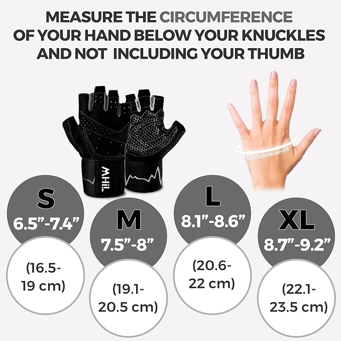 MhIL Workout Gloves for Women – Breathable Gym Gloves for Women with Palm Protection and Enhanced Grip – Padded Weight Lifting Glove for Womens with Wrist Wraps Support Weightlifting Exercise Cycling