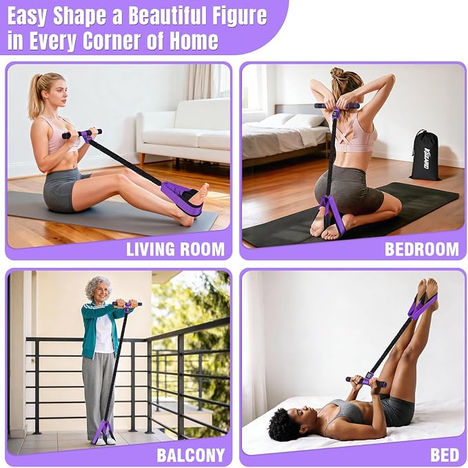 Upgraded Pedal Resistance Band with Handles, Multifunction Foot Pedal Resistance Bands for Abdomen,Waist,Arm, Core/ABS,Leg Workout at Home - Physical Therapy,Stretching,Strength Equipment