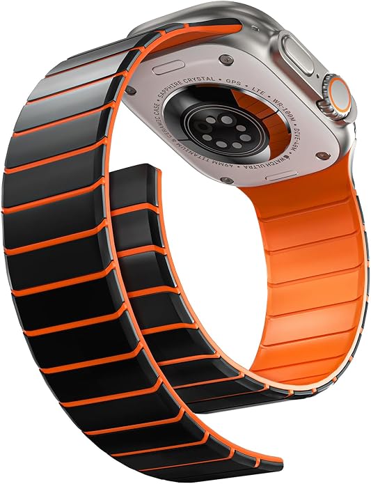 X-it Magnetic Watch Band for Apple Watch Ultra 49mm, 46mm/45mm/44mm, Silicone Sport Strap with Strong Magnet for Men and Women, Compatible with Apple Watch Series 11/10/9/8/7/6/5/4/3/2/1 and SE