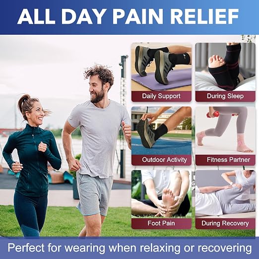 ABIRAM Ankle Brace for Men & Women - Adjustable Compression Sleeve with Wrap, Stability Support & Relief for Sprained Ankle, Plantar Fasciitis & Achilles Tendonitis - Breathable Running & Sports Gear