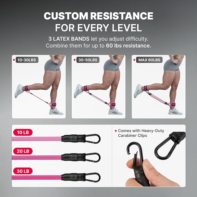 DMoose Ankle Strap for Cable Machine - One Size Fit with Premium Padding, Workout Kickback Ankle Cuffs, Ankle Bands for Working Out, Booty Workouts, Leg Extension, Hip Abductors & Lower Body Exercises