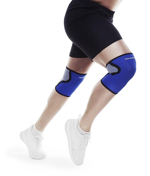 Rehband light Knee Support 3mm, Knee Sleeve for Endurance & Fitness, more stability and movement control during workout, Colour:Blue, Size:Large