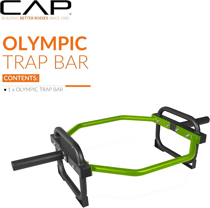 CAP Olympic Trap & Shrug Bar with Elevated Grip, 500-Lb Capacity