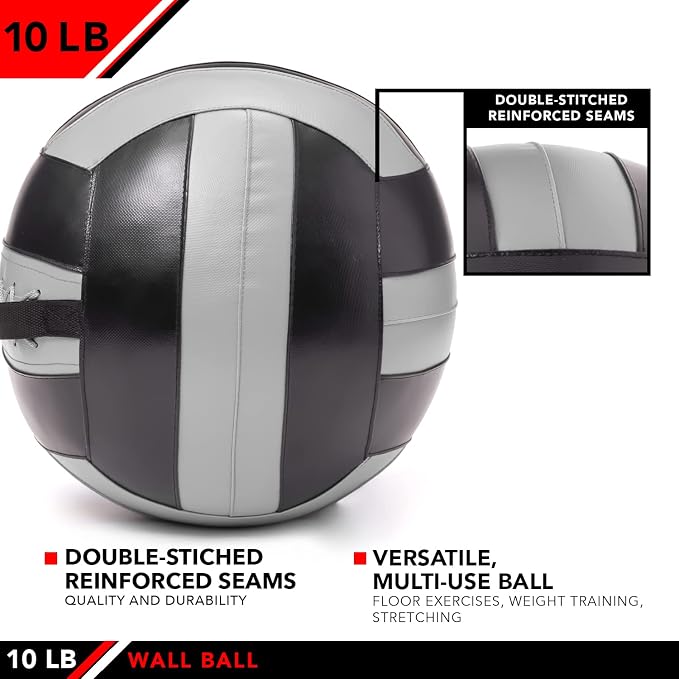 JFit Wall Ball – Premium Soft Weighted Exercise Ball for Strength, Conditioning, Gym & Home Workouts, 4-30 LB