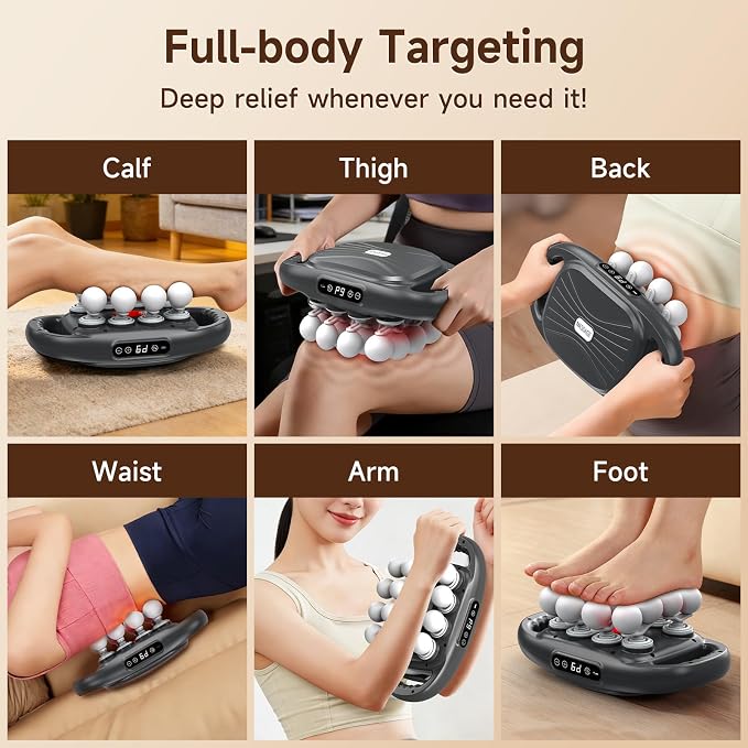 Back Massager Pain Relief,16 Head Massage Gun Deep Tissue,Percussion Massager with 9 Modes & 9 Intensities,Noise-Free,for Shoulders,Legs,Foot,Neck Massager,Massage Tool