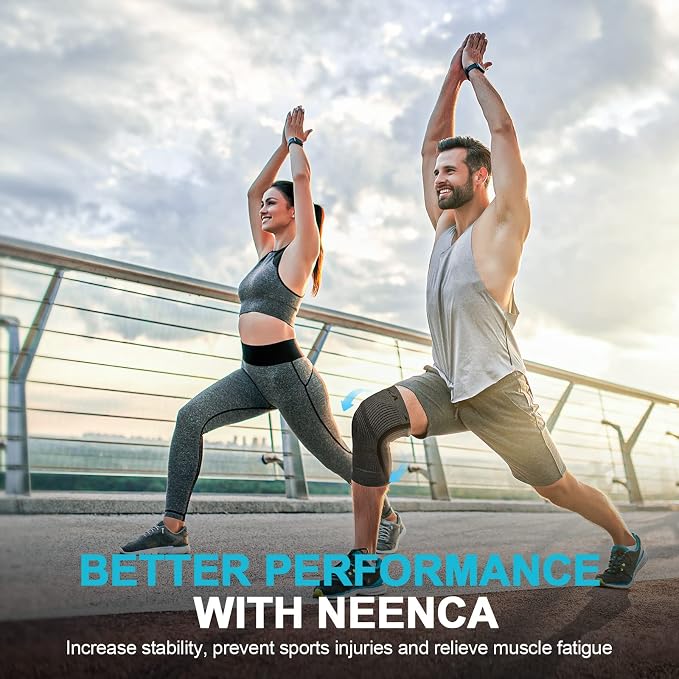 NEENCA Knee Sleeve – Knee Braces for Knee Pain, Joint Pain Relief, Swelling, Inflammation Relief, and Circulation, Knee Support for Women and Men (Black, XX-Large)