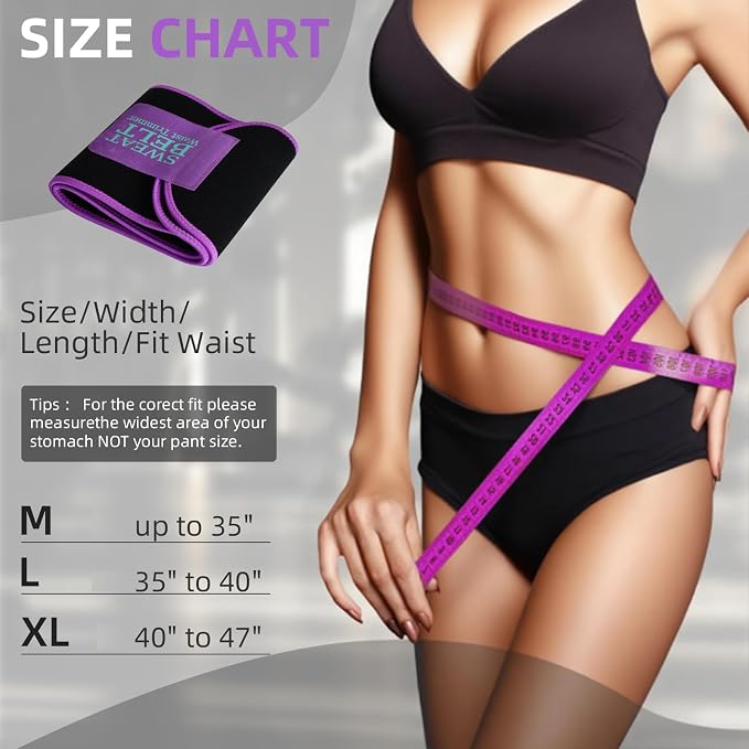 AMZBOSS Waist Trainers for Women Belly Fat, Waist Sweat Band for Women | Sweat Waist Trainer for Women, Belly Band Sweat Belt, Sweat Band for Stomach Weight Loss, Belly Wrap Waist Trimmer