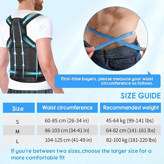 Posture Corrector for Women/Men Adjustable Full Back Brace Support | Upper & Lower Back for slouching,breathable&Lightweight,Back Pain Relief,Shoulder Straightener