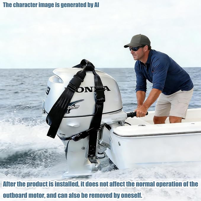 Outboard Motor Hoist Harness, for 40 HP to 60 HP Outboard Engine | Heavy-Duty Lift Straps, Universal Outboard Motor Tote Suitable for Most Outboard Engine Models