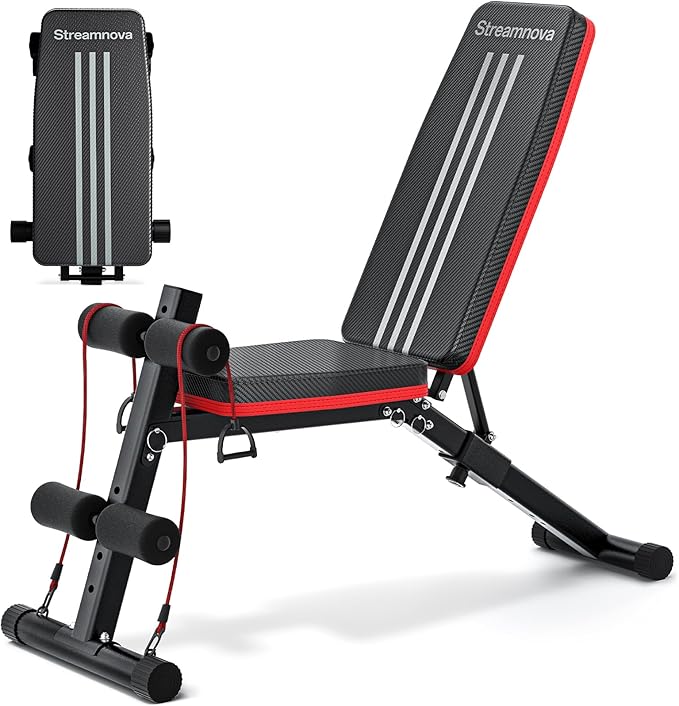 Weight Bench, 1000LBS Capacity 36-Position Adjustable Folding Weight Bench For Home Gyms, 90° To -30° 29.8-Inch Extended Backrest, Suitable For Bench Press Strength Training