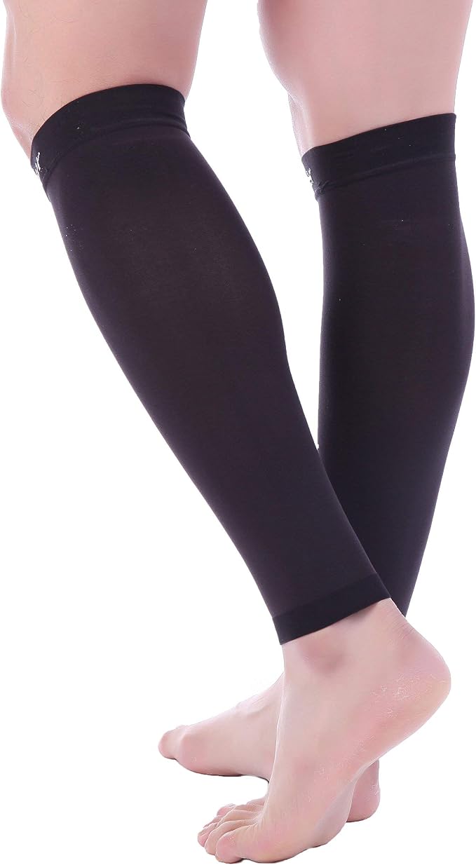 Doc Miller Compression Calf Sleeve for Men & Women, 20-30mmHg | Graduated Support for Running, Shin Splints, Calf Strain, Knee High, Small to 6XL Plus Size