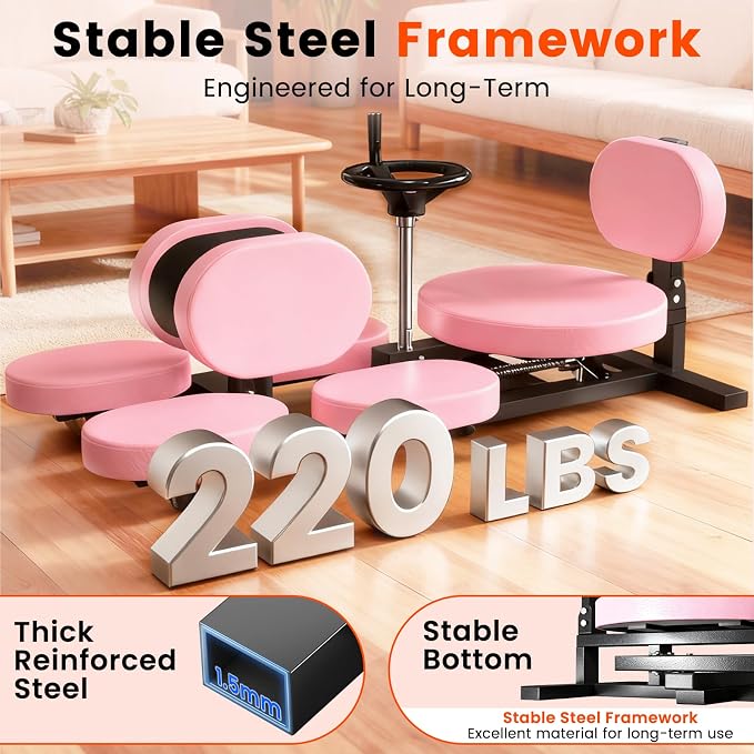 Leg Stretcher, 220LBS Split Machine for Fexibility & Splits Training, 0-200° Adjustable Stretching Equipment for Home Gym, Heavy Duty Steel Frame Leg Stretching Training Machine