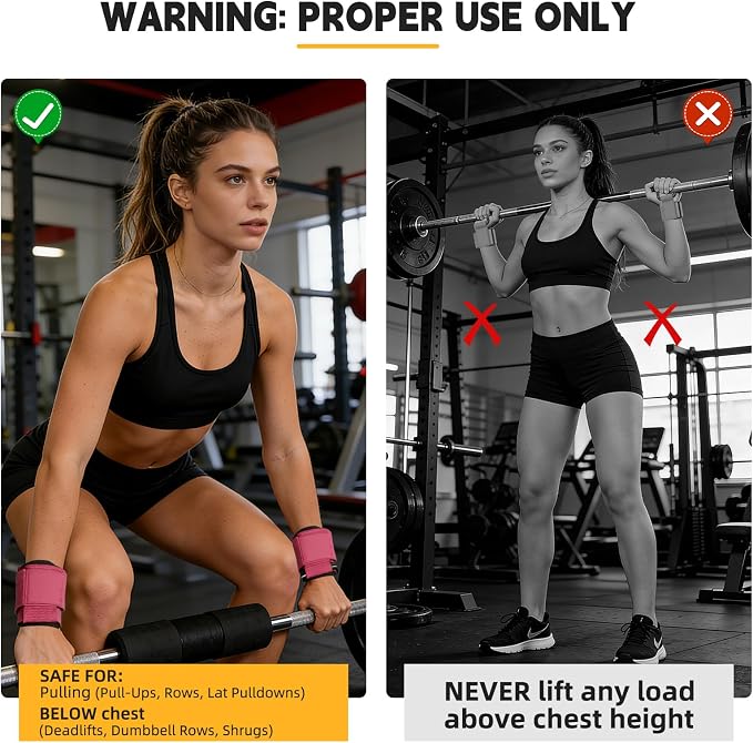 GPANDAG Weight Lifting Hooks for Men and Women (Pair) | 330 LB Heavy Duty Gym Lifting Wrist Strap Hook for Deadlifts, Pull-Ups, Strength Training, 0.4inch Grip Weightlifting Hooks