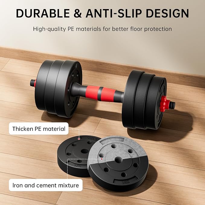 Adjustable-Dumbbells-Sets,Free Weights-Dumbbells Set of 2 Convertible To Barbell A Pair of Lightweight for Home Gym,Women and Men Equipment